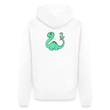 Dinosaur with baby dinosaur - Unisex Premium Organic Zip Hoodie - white - Back - Thijin (182cm)