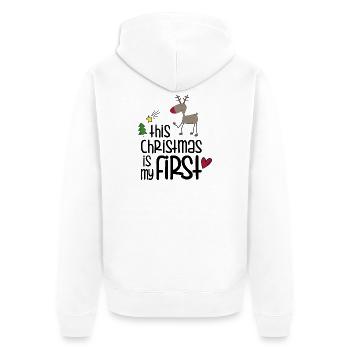 Verspielter Rentier-Weihnachtsmotiv - Unisex Premium Bio Zip Hoodie - Weiß - Hinten - Thijin (182cm)