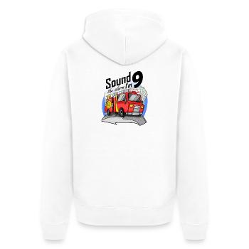 9 ans Jeune voiture de pompiers - Veste à capuche bio Premium Unisexe - blanc - Dos - Thijin (182cm)