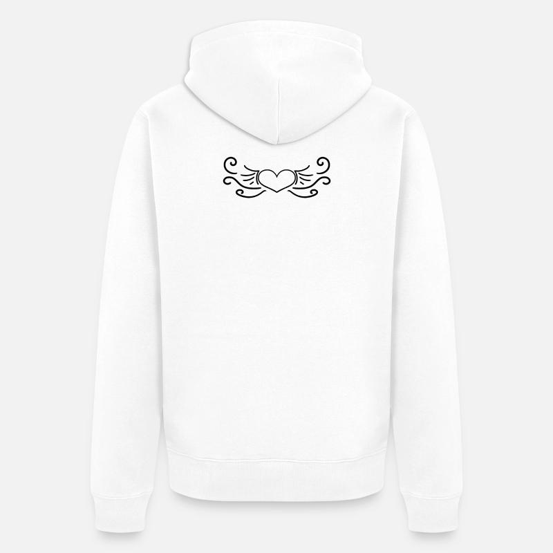 Cœur Noir - Veste à capuche bio Premium Unisexe - blanc