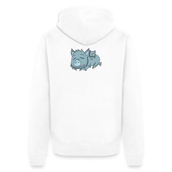 Chauve-souris avec bébé chauve-souris - Famille - Veste à capuche bio Premium Unisexe - blanc - Dos - Thijin (182cm)