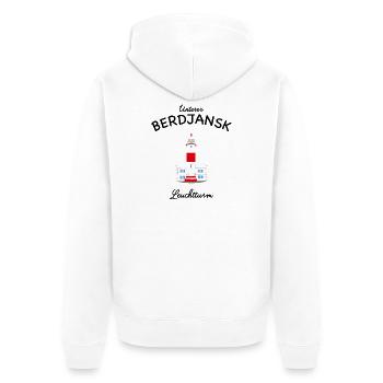 Asowsches Meer, Unterer Berdjansk Leuchtturm, UKR - Unisex Premium Bio Zip Hoodie - Weiß - Hinten - Thijin (182cm)