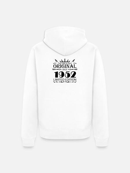 1952 - Baujahr 1952 - Jahrgang 1952 - Unisex Premium Bio Zip Hoodie - Weiß
