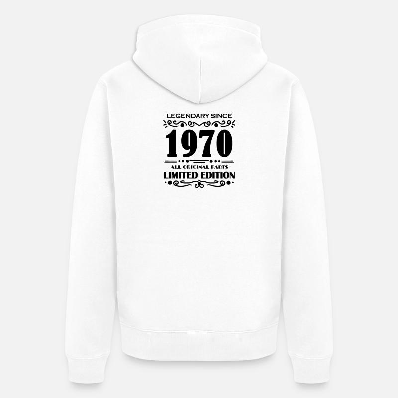 Année de construction 1970 - Veste à capuche bio Premium Unisexe - blanc
