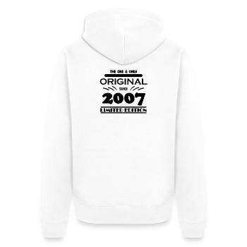 2007 - Year of construction 2007 - Vintage 2007 - Unisex Premium Organic Zip Hoodie - white - Back - Thijin (182cm)