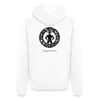 Signe du zodiaque Taureau 001 noir - Veste à capuche bio Premium Unisexe - blanc - Dos - Thijin (182cm)