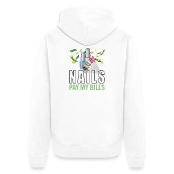 Nails Pay My Bills Manucure - Veste à capuche bio Premium Unisexe - blanc - Dos - Thijin (182cm)
