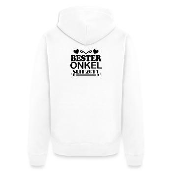Bester Onkel seit 2011 - Unisex Premium Bio Zip Hoodie - Weiß - Hinten - Thijin (182cm)