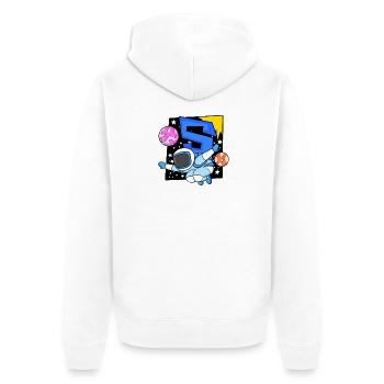 5e anniversaire 5 ans jeune astronaute de l’espace - Veste à capuche bio Premium Unisexe - blanc - Dos - Thijin (182cm)