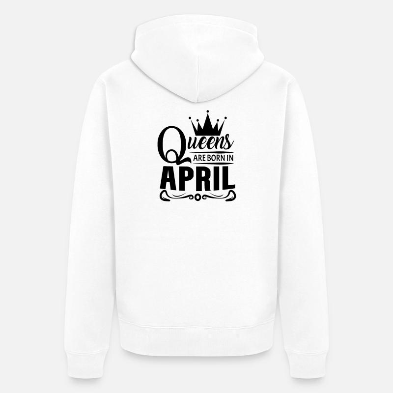 Mois de naissance avril - Veste à capuche bio Premium Unisexe - blanc