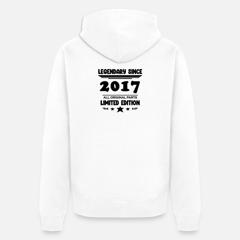 2017 - Année 2017 - Année 2017 - Veste à capuche bio Premium Unisexe - blanc