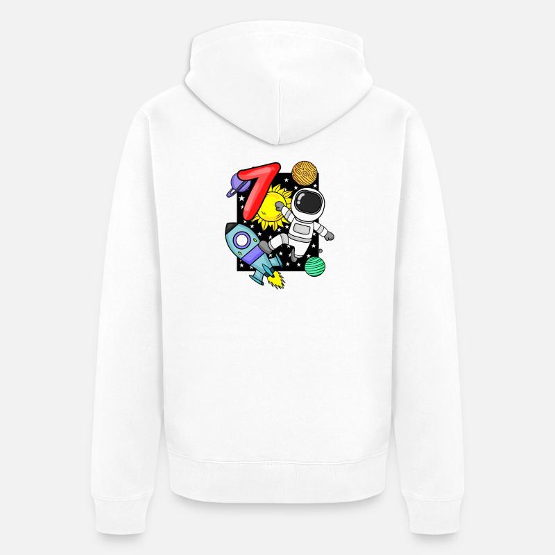 7 ans Jeune astronaute - Veste à capuche bio Premium Unisexe - blanc