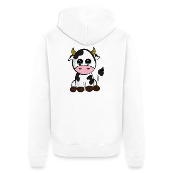 Baby cow - Unisex Premium Organic Zip Hoodie - white - Back - Thijin (182cm)