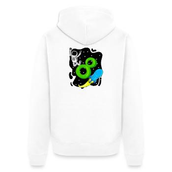 8. Geburtstag - 8 Jahre alt Junge Astronaut - Unisex Premium Bio Zip Hoodie - Weiß - Hinten - Thijin (182cm)