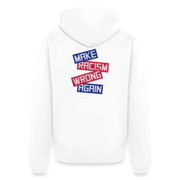 Rendre le racisme répréhensible - Veste à capuche bio Premium Unisexe - blanc - Dos - Thijin (182cm)