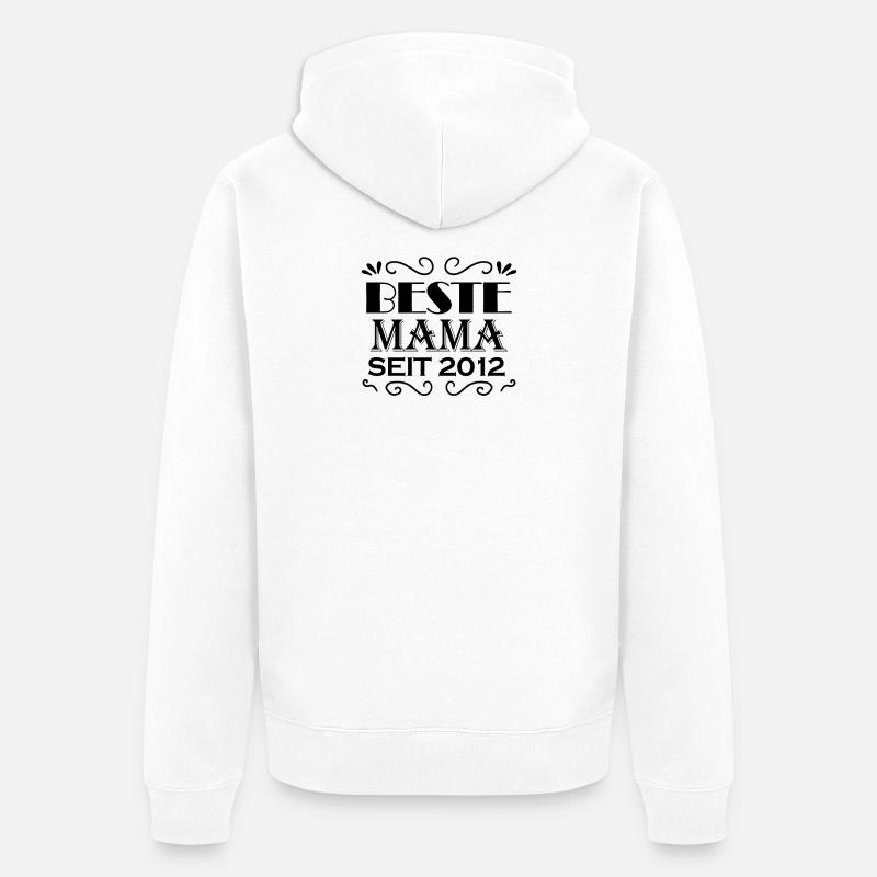 Beste Mama seit 2012 - Unisex Premium Bio Zip Hoodie - Weiß