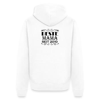 Beste Mama seit 2010 - Unisex Premium Bio Zip Hoodie - Weiß - Hinten - Thijin (182cm)