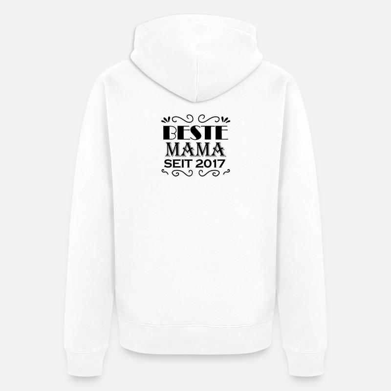 Beste Mama seit 2017 - Unisex Premium Bio Zip Hoodie - Weiß