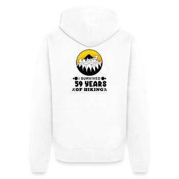 Berg Wanderer 59. Geburtstag 59 Jahre alt Geschenk - Unisex Premium Bio Zip Hoodie - Weiß - Hinten - Thijin (182cm)