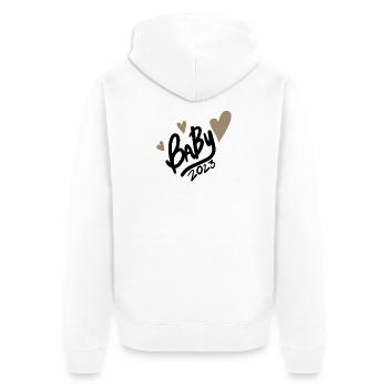 Bébé 2023 - Naissance Enceinte 2023 Grossesse - Veste à capuche bio Premium Unisexe - blanc - Dos - Thijin (182cm)