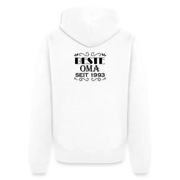 Beste Oma seit 1993 - Geschenk für die beste Oma - Unisex Premium Bio Zip Hoodie - Weiß - Hinten - Thijin (182cm)
