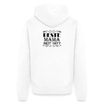 Beste Mama seit 1977 - Unisex Premium Bio Zip Hoodie - Weiß - Hinten - Thijin (182cm)