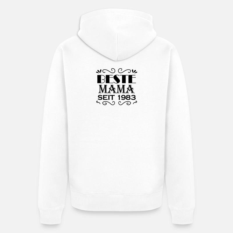 Beste Mama seit 1983 - Unisex Premium Bio Zip Hoodie - Weiß
