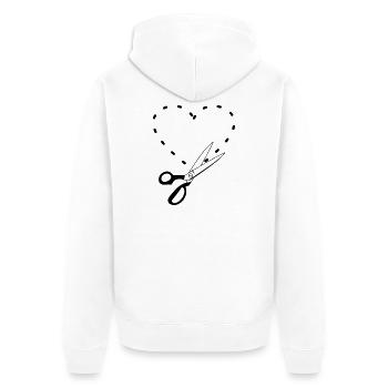 Pattern cutting heart - Unisex Premium Organic Zip Hoodie - white - Back - Thijin (182cm)