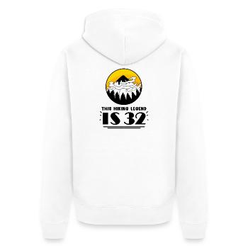 32nd birthday hiker 32 years old mountain hiking - Unisex Premium Organic Zip Hoodie - white - Back - Thijin (182cm)