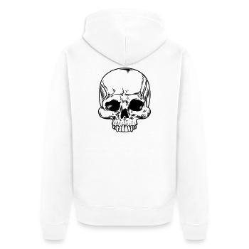 Skull transparent - Unisex Premium Organic Zip Hoodie - white - Back - Thijin (182cm)