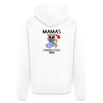 Baby 2023 - Geburt Schwanger 2023 - Unisex Premium Bio Zip Hoodie - Weiß - Hinten - Thijin (182cm)