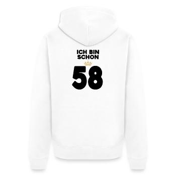58. Geburtstag Geschenk - 58 Jahre mit Krone - Unisex Premium Bio Zip Hoodie - Weiß - Hinten - Thijin (182cm)