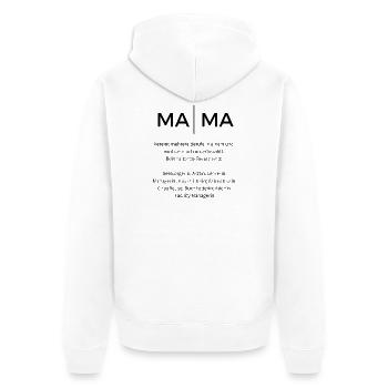 MAMA Job - Unisex Premium Bio Zip Hoodie - Weiß - Hinten - Thijin (182cm)