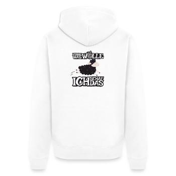 Komme was Wolle ich Schaf das - Unisex Premium Bio Zip Hoodie - Weiß - Hinten - Thijin (182cm)