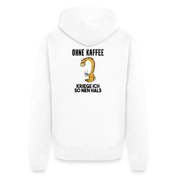 Kaffee Spruch lustig - Unisex Premium Bio Zip Hoodie - Weiß - Hinten - Thijin (182cm)