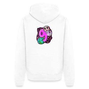 9th Birthday - 9 Years Astronaut Girl Gift - Unisex Premium Organic Zip Hoodie - white - Back - Thijin (182cm)