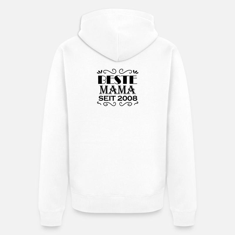 Beste Mama seit 2008 - Unisex Premium Bio Zip Hoodie - Weiß