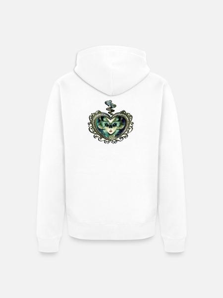Das weise und wunderbare Eulenmädchen - Unisex Premium Bio Zip Hoodie - Weiß