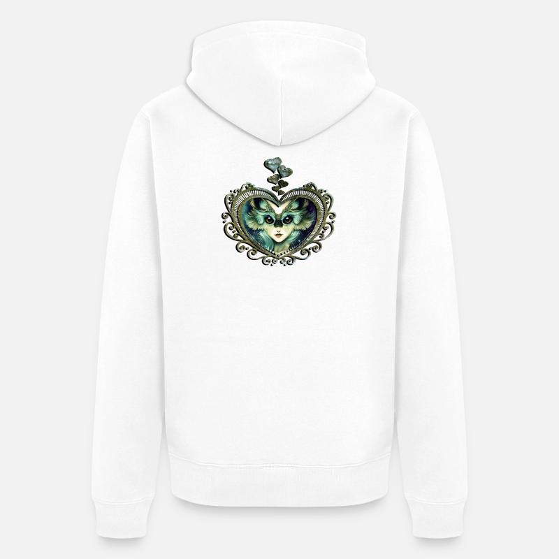 Das weise und wunderbare Eulenmädchen - Unisex Premium Bio Zip Hoodie - Weiß