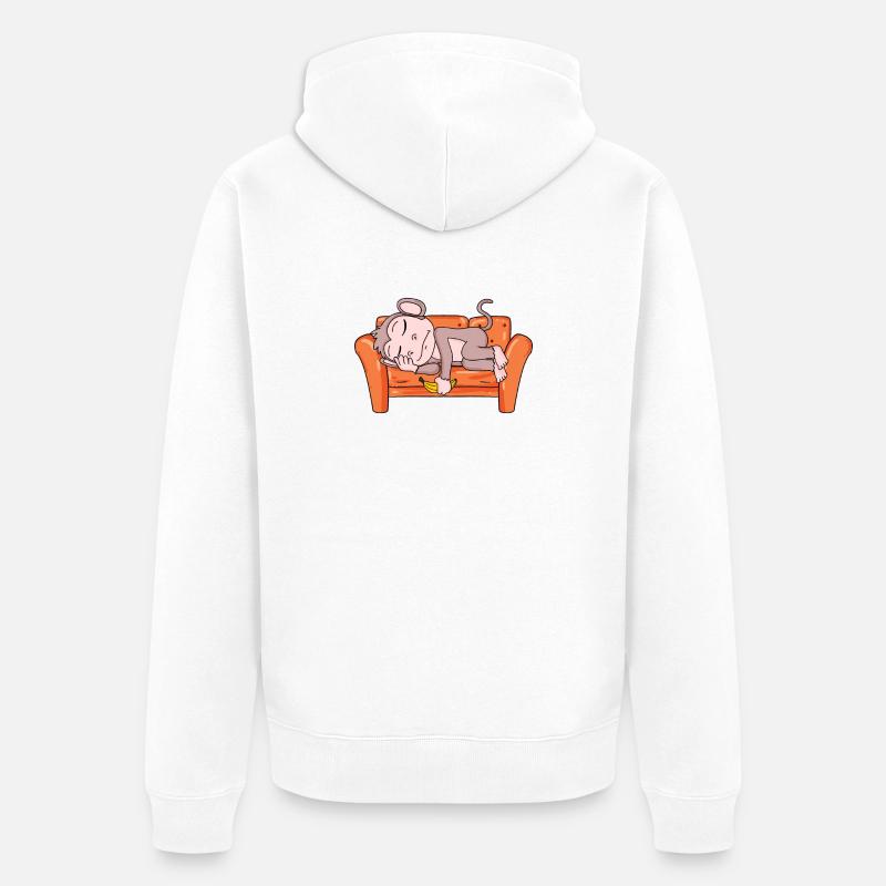 Singe - Veste à capuche bio Premium Unisexe - blanc