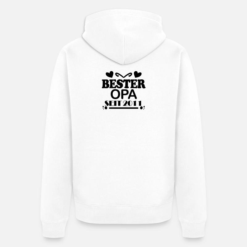Bester Opa seit 2011 - Unisex Premium Bio Zip Hoodie - Weiß