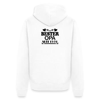 Bester Opa seit 1991 - Unisex Premium Bio Zip Hoodie - Weiß - Hinten - Thijin (182cm)