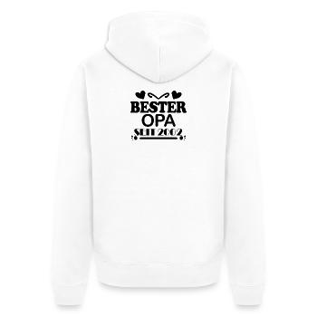 Bester Opa seit 2002 - Unisex Premium Bio Zip Hoodie - Weiß - Hinten - Thijin (182cm)
