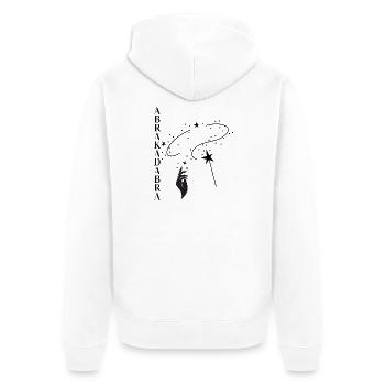Abracadabra - Vocabulaire - mots oubliés - Veste à capuche bio Premium Unisexe - blanc - Dos - Thijin (182cm)
