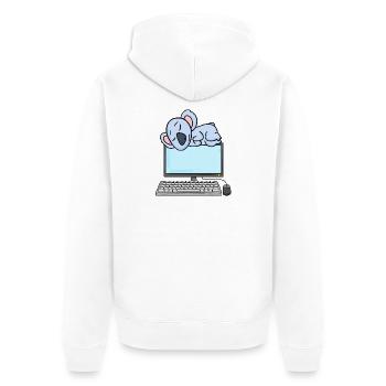 Koala Computer Nerd Programmierer Geschenk - Unisex Premium Bio Zip Hoodie - Weiß - Hinten - Thijin (182cm)