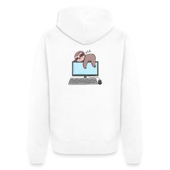 Computer Nerd Programmer Gift - Unisex Premium Organic Zip Hoodie - white - Back - Thijin (182cm)