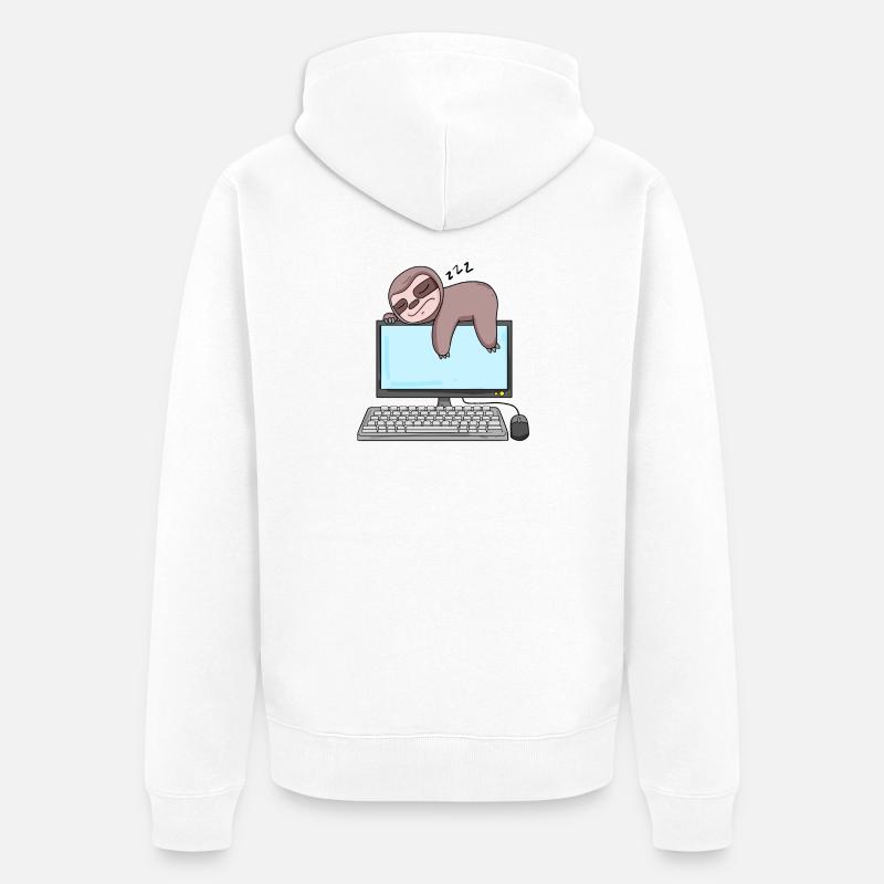 Computer Nerd Programmer Gift - Unisex Premium Organic Zip Hoodie - white