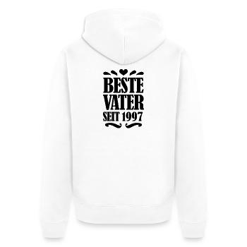 Bester Vater seit 1997 - Unisex Premium Bio Zip Hoodie - Weiß - Hinten - Thijin (182cm)