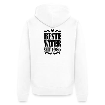 Bester Vater seit 1986 - Unisex Premium Bio Zip Hoodie - Weiß - Hinten - Thijin (182cm)