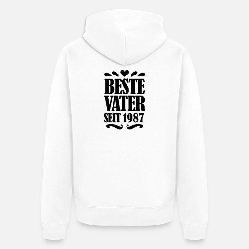 Bester Vater seit 1987 - Unisex Premium Bio Zip Hoodie - Weiß